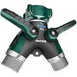 2wayz All Metal Body Hose Splitter. Newly Upgraded (2017): 100% Secured, Bolted &amp; Threaded. Easy Grip, Smooth Long Handles Garden Hose y valve. Bonus included: 10 Washers.