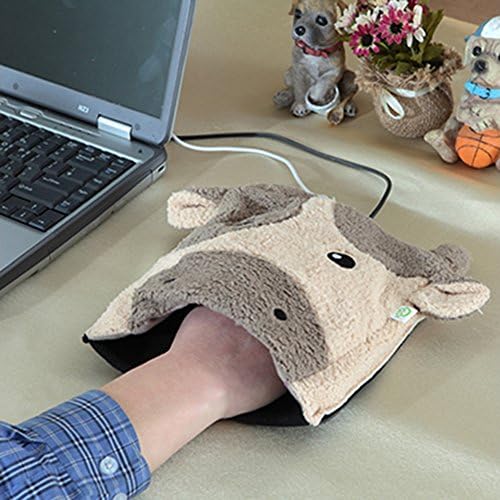 USB Heated Mouse Pad / Hand Warmer USB Warm Winter Mouse Pad with Wristguard for Home and Office Use in Winter - Perfect Gift for Everyone (Bull)
