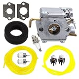 Savior TB90BC Carburetor 753-04333 753-05133 with Gasket Fuel Line for Troy Bilt TB70SS Carburetor TB10CS TB20CS TB20DC TB310QS TB320BV TB65SS TB70FH
