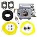 Savior TB90BC Carburetor 753-04333 753-05133 with Gasket Fuel Line for Troy Bilt TB70SS Carburetor TB10CS TB20CS TB20DC TB310QS TB320BV TB65SS TB70FH primary