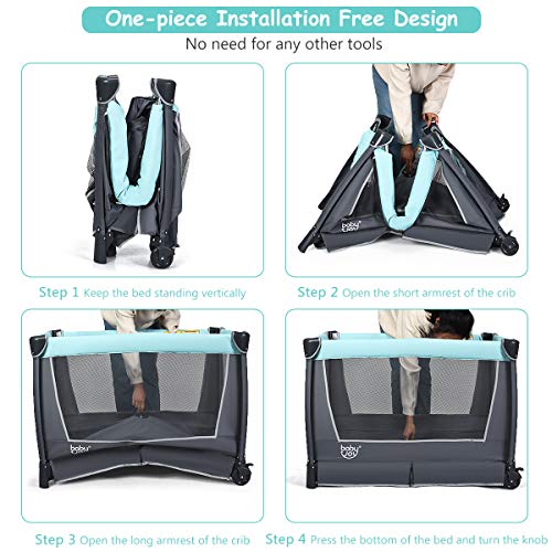 HONEY JOY Pack and Play with 4in1 Baby Playard with