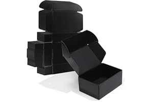 ZBEIVAN 9x6x4 Black Small Shipping Boxes, 20 Packs Corrugated Cardboard Mailer Boxes for Packaging Small Business Mailing Gifts Wrap Boxes with Lids