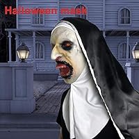 LEEaccessory Amasstu Halloween Scary Mask Latex Head Mask Cosplay Nuns Costume Horror Mask for Halloween Party Easter Decoration Props Special