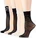 PEDS Women's Trouser Socks 6 Pairs, Black/Ivory, Shoe Size: 5-10
