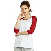 Women's Two Tone Quarter Sleeve Raglan Baseball Tee Shirt