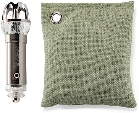 Car Air Purifier &amp; Plug In Ionic Freshener by AutocAir - Ionizer Removes Smoke, Pollen, Dust, Odors, and Bacteria from Air - BONUS - All Natural Bamboo Charcoal Odor Removing Bag