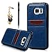 for Samsung Galaxy S7 Case with Card Slot PU Leather Wallet Cover Samsung Galaxy S7 Card Case Shockproof Cover for Samsung Galaxy S7, Deep Blue