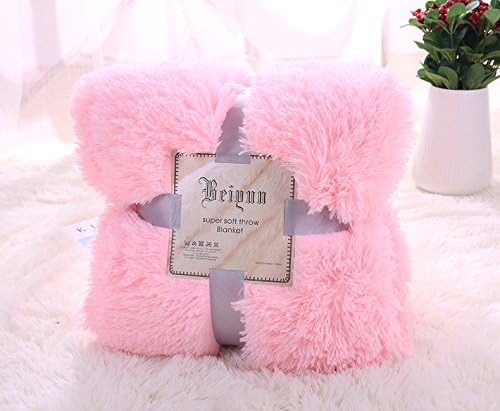 Faux Fur Throw Blanket Super Soft Long Shaggy Throw Blanket, Fur Faux Sherpa Blanke