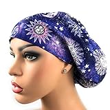 Womens Surgical Scrub Hat Sun Moon Stars Bouffant Scrub Cap