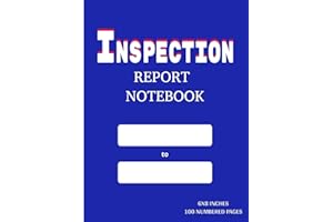 Inspection Report Notebook: 50 Inspections Records for Public Health Inspectors and Environmental Health Officers