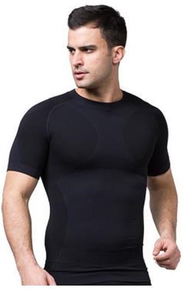 Men Body Shaper Short Sleeve Vest Outdoor Sports Slimming Shirt