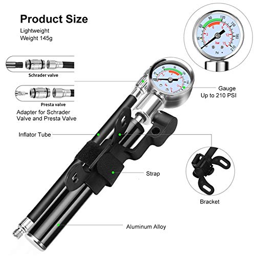 image for NAMUCUO Bike Tyre Repair Tool Kit - Bicycle Tool kit with 210 Psi Mini