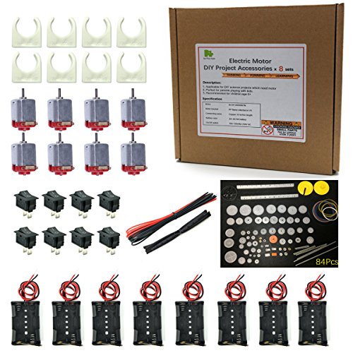 Pica Toys DC motor with battery holder DIY project accessories x 8 sets for science projects STEM Kit