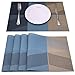 AMZMOO Placemats,Set of 4 Placemats,Dining Table Mat Anti-Slip,Heat Insulation PlaceMat,Table Mats Set of 4 (A-Blue)