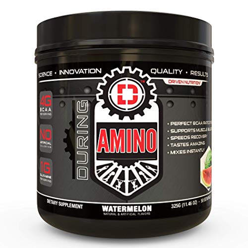 Driven Amino-BCAA Enhanced with Glutamine- Aids in Muscle Recovery, Increase Muscle Protein Synthesis, and Improve Lean Body Mass-Perfect 2:1:1 BCAA Ratio (Watermelon)