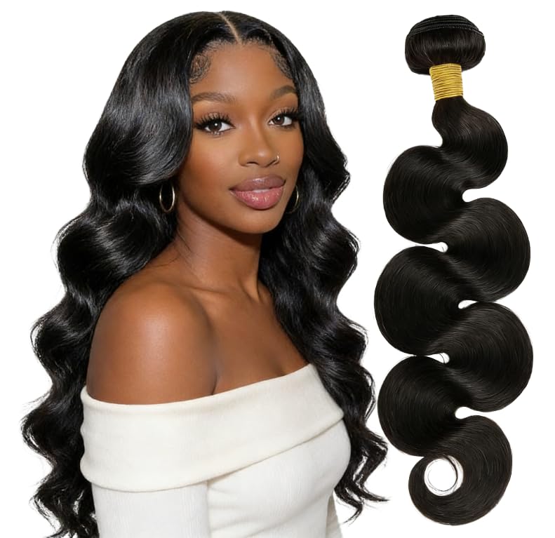 Photo 1 of 18-Inch BW 1B Human Hair Bundles, Single Bundles Human Hair, High-Temperature Fiber for Natural Look, Versatile Styling Options