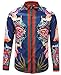 PIZOFF Mens Long Sleeve Luxury Snake Navy Print Dress Shirt Y1792-28-XXL