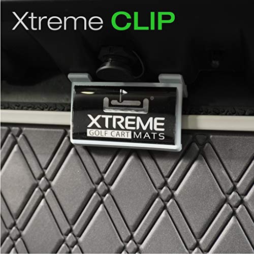 Xtreme Mats Full Coverage Golf Cart Floor Liner Mat - Fits ClubCar Models Precedent (2004-2019) / Onward & Tempo (2017-2019) - Black w/Grey Trim