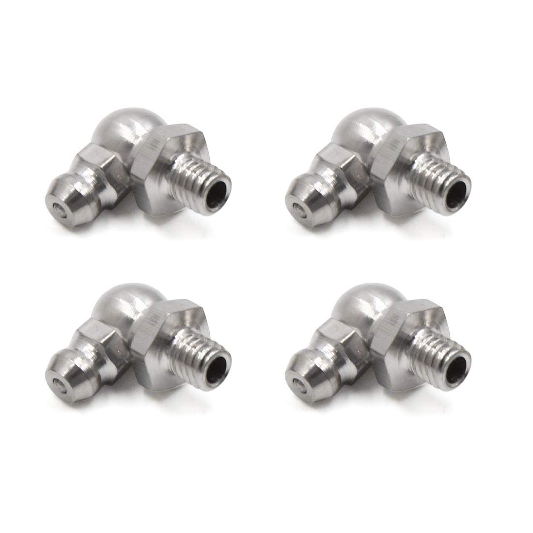 sourcing map 4pcs M6 x 1 Metal 90 Degree Angle Grease Nipple Fitting for Car
