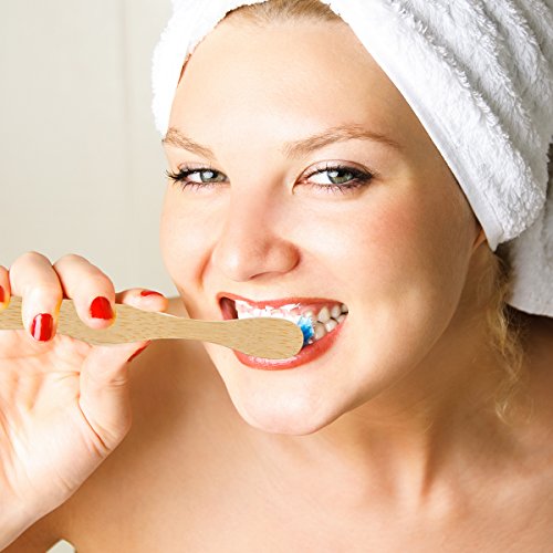 image for Madholly 6 pieces Natural Bamboo Toothbrush, Eco-Friendly Toothbrushes