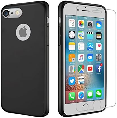 iPhone 6 Case, iPhone 6s Case, Aisver Slim Anti-Scratch Protective Kit with [Tempered Screen Protector] Shockproof Full-Body Protective Hard Cover for iPhone 6/6s - Black