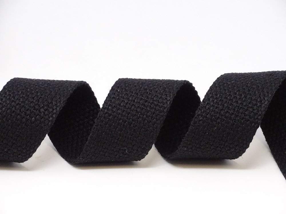Berties Bows Cotton Blend Heavy Weight Webbing x 5 mtr, Black, 5m
