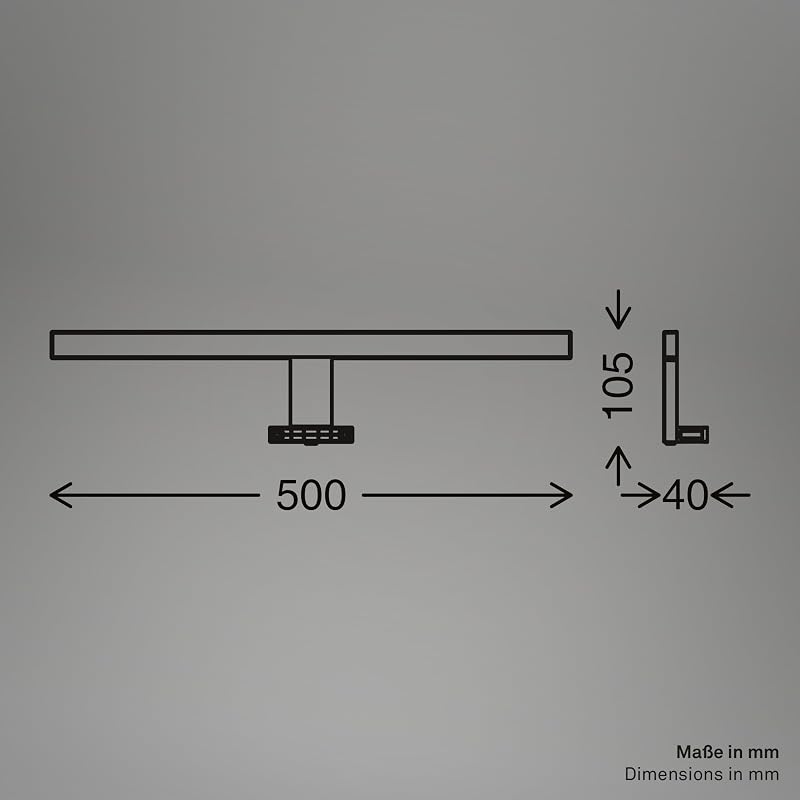 - Lampada specchio bagno 2 in 1 montaggio, IP44 protezione dagli spruzzi d'acqua, luce specchio bagno, 50 x 10,5 x 4 cm, cromo