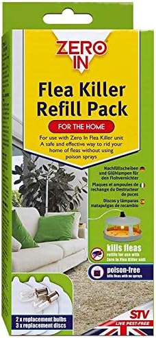 Zero In Flea Killer Refill Kit. 3 Discs and 2 Spare Lamps. Poison-Free Treatment. Targets Bedding and Carpets Over a 10 m Radius, White - Image 5
