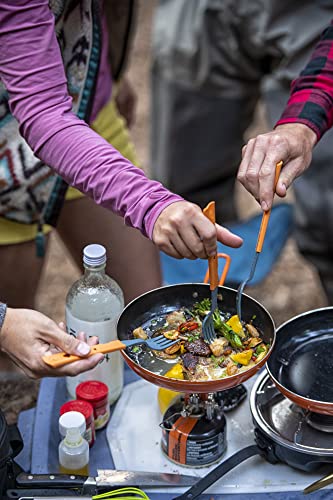 Jetboil Jetset Stowable Camping Utensil Set, Grey Orange