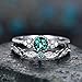Clearance ! 2pcs Sparkling Natural Gemstone Ring Set Women Emerald Sapphire Wedding Rings Valentine's Festival Gifts for Boyfriend Girlfriend (US Size)