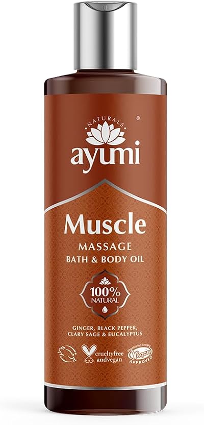 Ayumi Muscle Body Massage Oil Ginger Eucalyptus Skin Relaxation 250ml