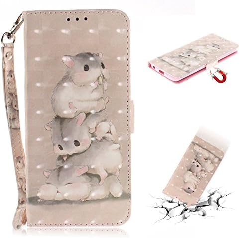 KANTAS Wallet Case for Samsung Galaxy J4 2018, PU Leather Flip Folio Case Phone Holster with Card Holder Kickstand Function Magnetic Closure for Samsung Galaxy J4 2018, Three Squirrels