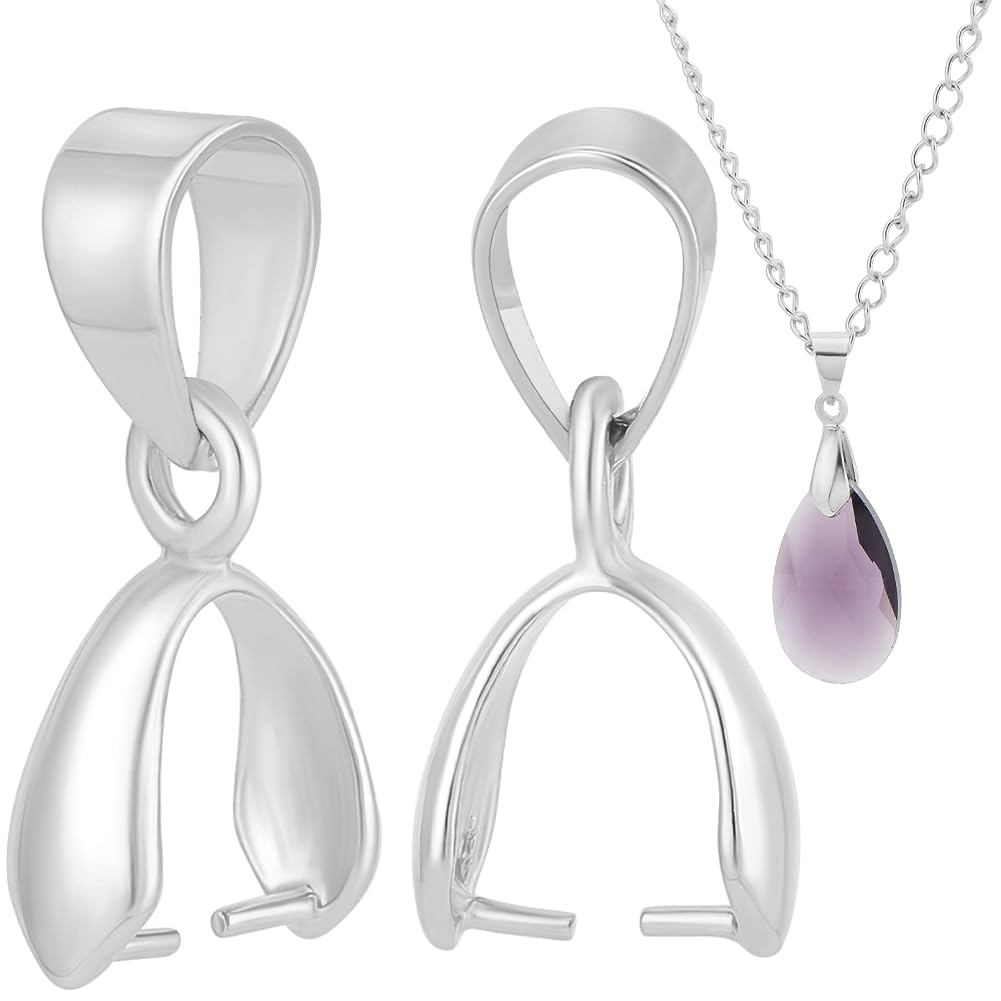 Beebeecraft 1 Box 30Pcs Ice Pick Pinch Bails Platinum Plated Brass Clasp Pinch Clip for Necklace Jewelry Dangle Charms DIY Craft Making