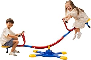 PLATPORTS Seesaw, Sit and Spin Teeter Totter, See Saw for Kids Outdoor, Outside Toys for Kids Ages 4-8, Kids Outdoor Play Equipment, Outside Toys Set, Perfect for Kids Birthday, Party, Homeschool