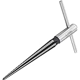 LifCratms 1/8"-1/2" (3-13mm) T Handle Tapered Reamer | 6 Fluted, Chamfer Reaming Tool, Guitar Bridge Pin Hole, Woodworker Luthier Tool