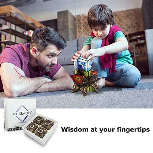Euclidean Cube Magnetic Cube with 36pcs Magnets Built-in,Brain Teasers STEM Toys Cube Puzzle Toys for Kids and Adults (Pack of 4) - Thumbnail 5