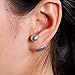 Sexy Sparkles Double Sided Front Back Peek A Boo Ball Earrings Ear Post Stud Ball Womens (Silver)