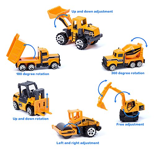 Oumoda Transport Car Carrier Truck Toy, Die-cast Construction Truck Vehicle Car Toy Set Matchbox Cars Gifts for Age 3 4 + Years Old Boys and Girls (Includes 10 Small Truck Toy and 1 Big Carrier Truck) - Thumbnail 2