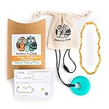 Baltic Amber Necklace Gift Set (Unisex - Honey - 12.5 Inches) Plus FREE Silicone Pendant ($15 Value) Handcrafted, Lab-Tested, Authentic Amber - Natural Pain Relief