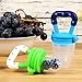 Baby Food Feeder, Tinabless Fresh Fruit Feeder Infant Teething Toy Nibbler Teether Pacifier and Silicone Pouches for Baby with Clip M (2Pcs)