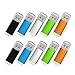 RAOYI 10 Pack 4GB USB Flash Drives USB 2.0 Memory Stick Bulk Thumb Drives Thumb Drive Jump Drive (5 Mixed Colors: Black Blue Green Orange Silver)