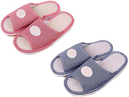 LIPLUS Massage Slippers Foot Massager Shoes Shiatsu Relax Sandals Acupressure Treatment Indoor Shoes, 2 Pairs (Red, Blue)
