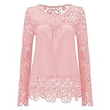 Amoin Women's White Lace Sleeve Chiffon Shirt