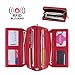 WOZEAH Women's PU Leather RFID Large Capacity Long Wallet Clutch Pures handbags Credit Card Holder Organizer Ladies Purse (red)