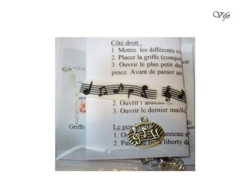 Kit Bracelet Ruban Portee Musicale A Faire Soi Meme Pendentif Portee Musicale Blanc Noir Diy Femme Enfant Pour 3 Kits Achetes Le 4eme Est Offert Amazon Fr Handmade