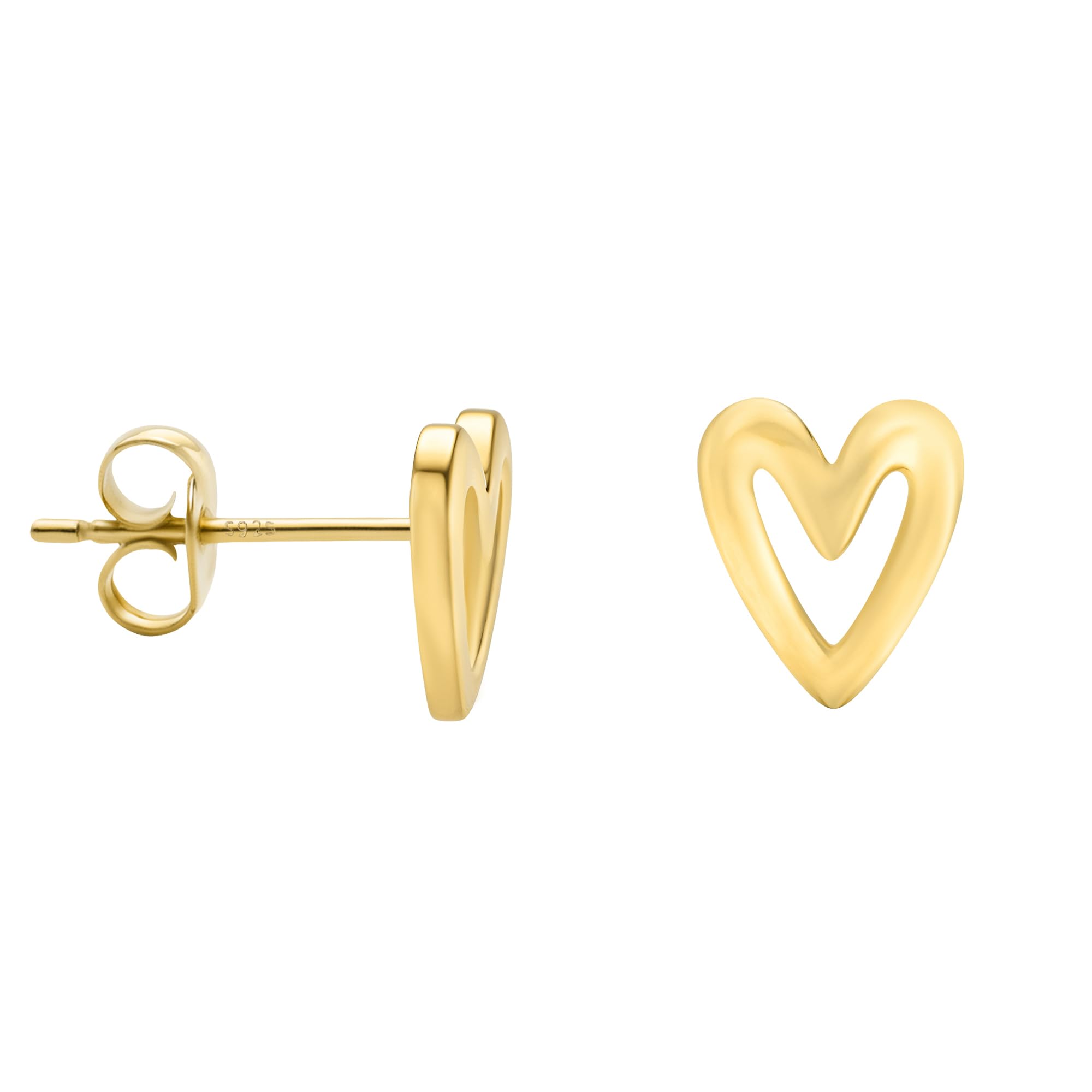 SOFIA MILANI - Women's Earrings 925 Silver - Gold Plated - Heart Stud Earring - E1198