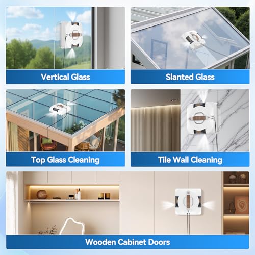 jnerkert Window Cleaning Robot Electric Window Cleaner with 4 Nozzles and 120 ml Tank