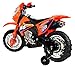 Ride On Motorcycles Extreme Rider Dirt Bike Children's Kid's Battery Operated Rechargeable with Removable Training Wheels, Ages 3 - 8 (Orange)
