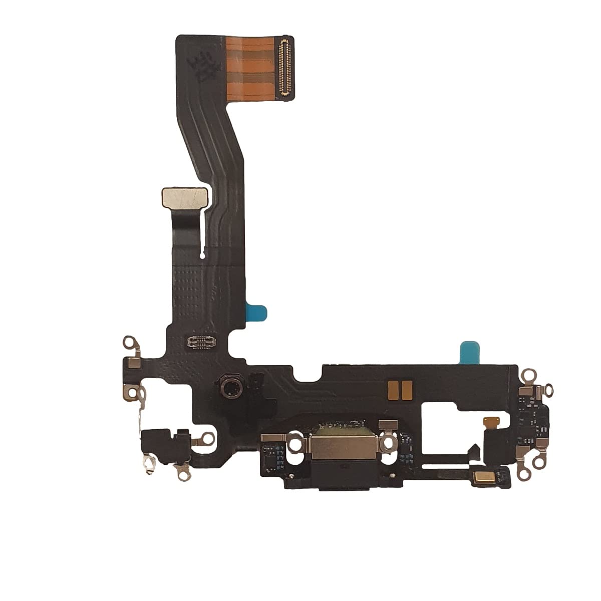Smartex® Charging Port Flex cable compatible with iPhone 12/12 Pro Black - Dock Connector + flex cable