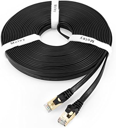 50 Feet Cat 7 Cable High Quality Ethernet Cable Flat, 50ft Shielded (SSTP) Network Cable Cat 7 Flat Ethernet Patch Cable,600MHz Internet Computer Cable,Snagless Rj45 Connectors